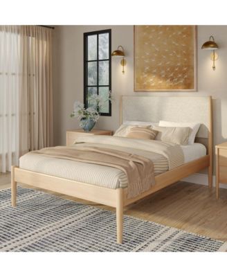 Harbor Full Bed with Upholstered Headboard, Swiss Coffee