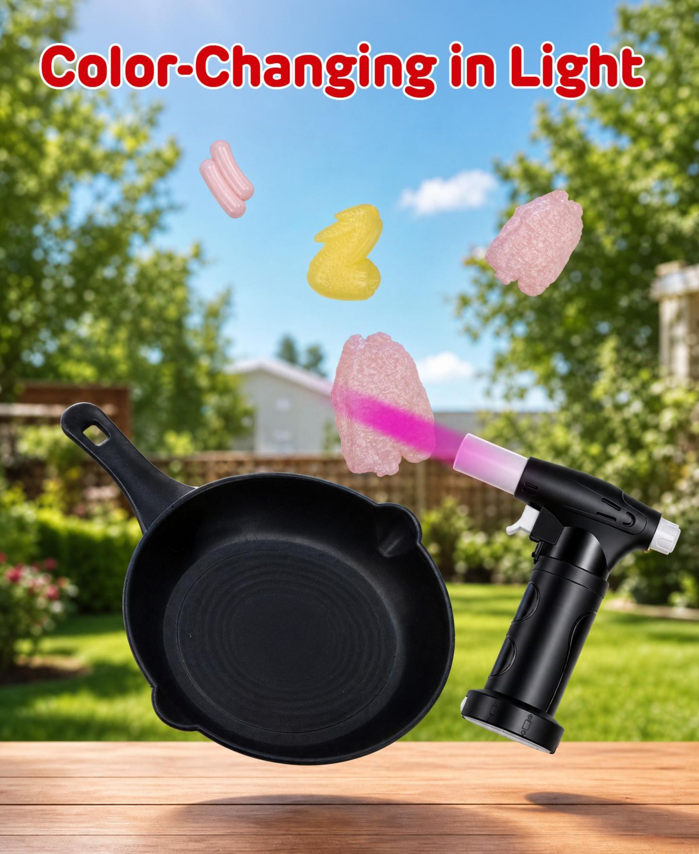 Детские игрушки SUGIFT Bbq Grill Toy with Spray, Light and Sound, Color-Changing Play Food Set, Ages 3+, цвет: Красный — фото 10