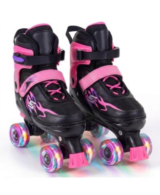 Teen Adjustable Quad Roller Skates with Light-Up Wheels, Ages 9+