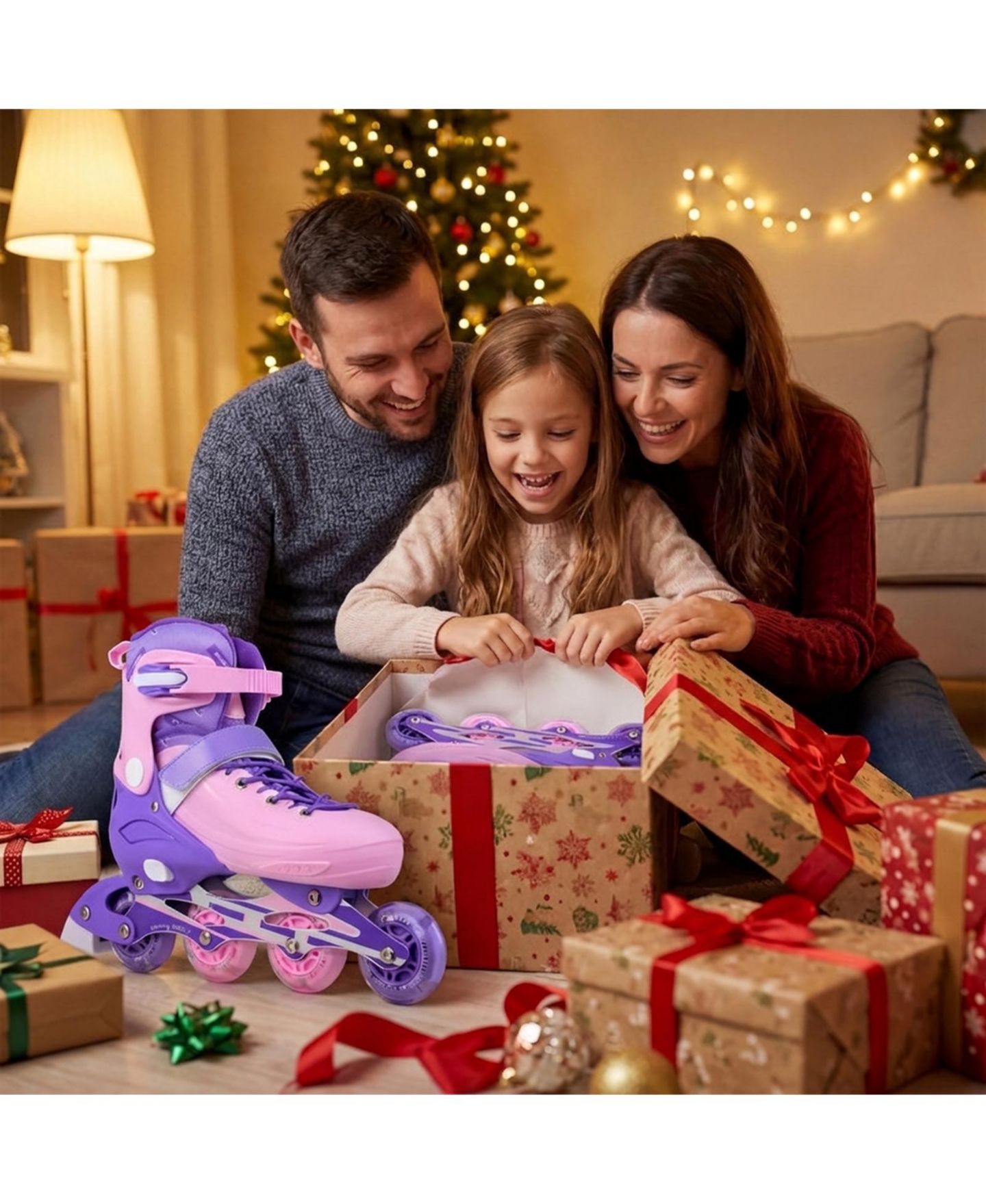 Детские игрушки HONGGE Adjustable Light-Up Kids Inline Skates, Ages 7+, цвет: Фиолетовый — фото 10