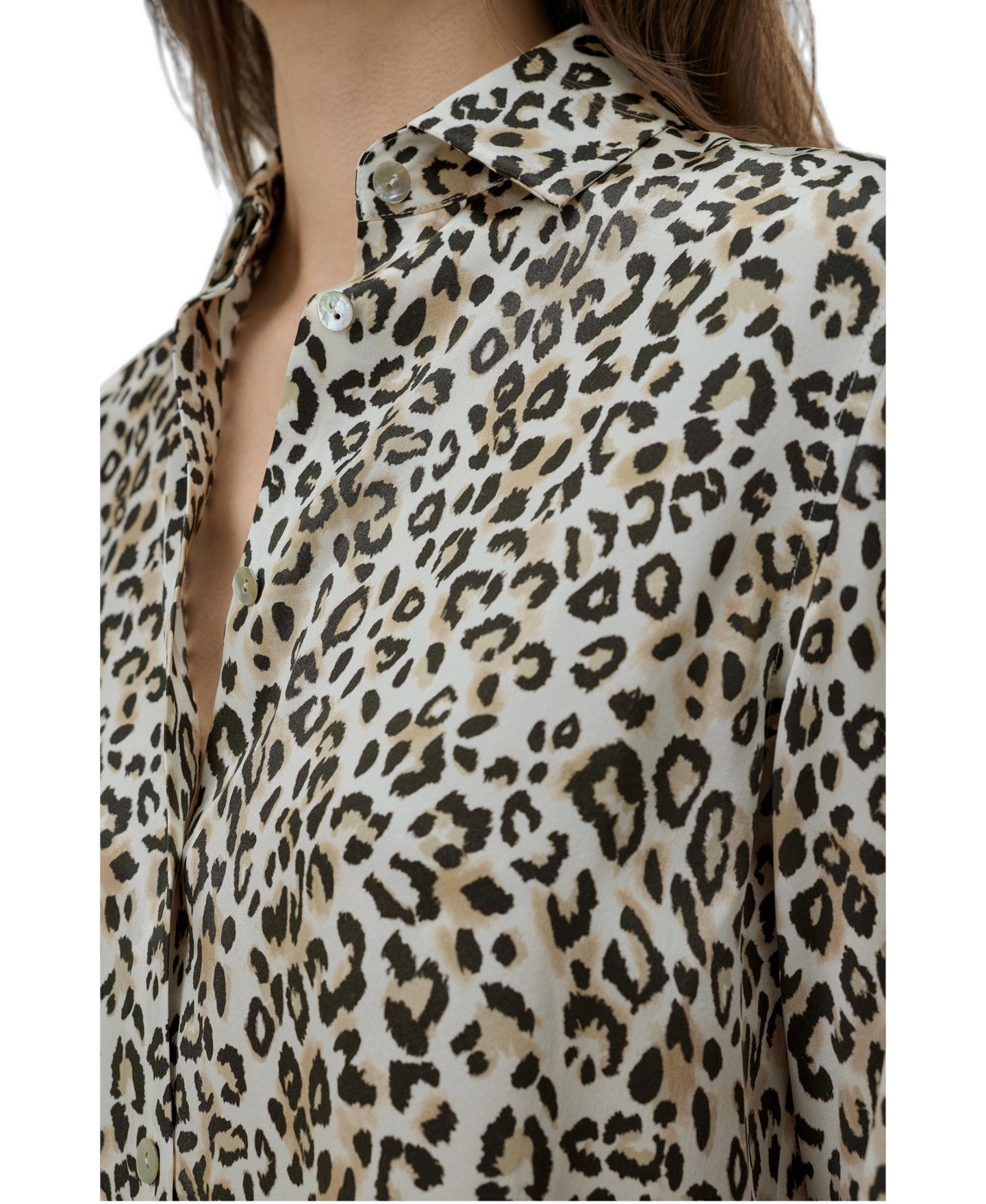 Женская блузка LILYSILK Long-Sleeve Leopard-Print Silk — фото 3