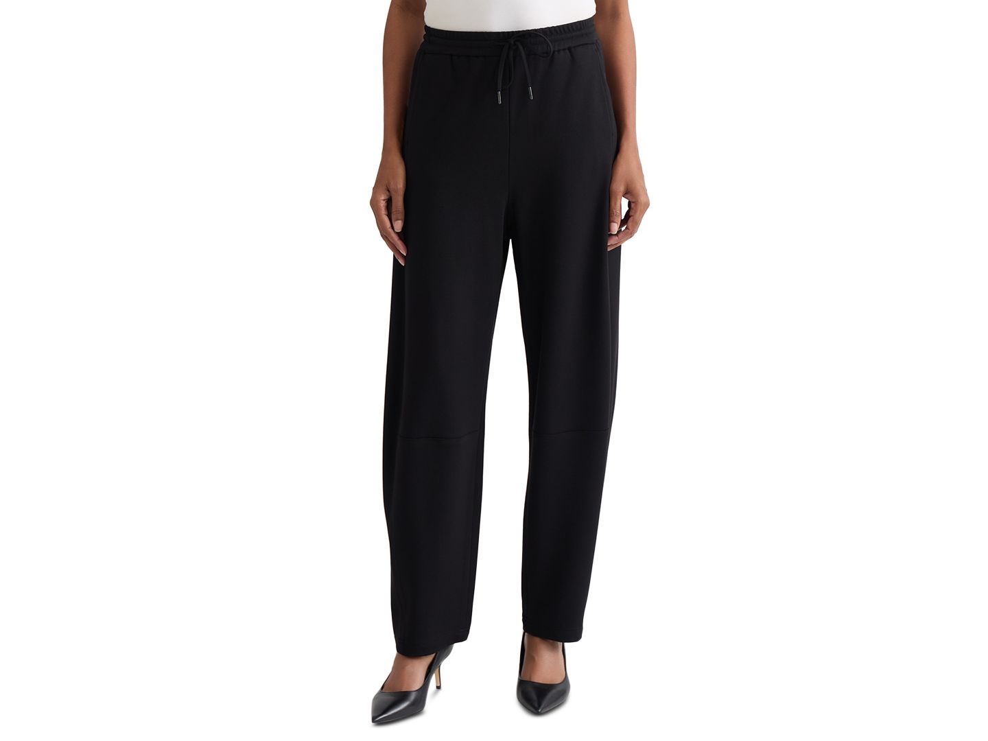 Женские брюки Jones New York Pull-On Barrel-Leg Mid-Rise, цвет: Чёрный — фото 1
