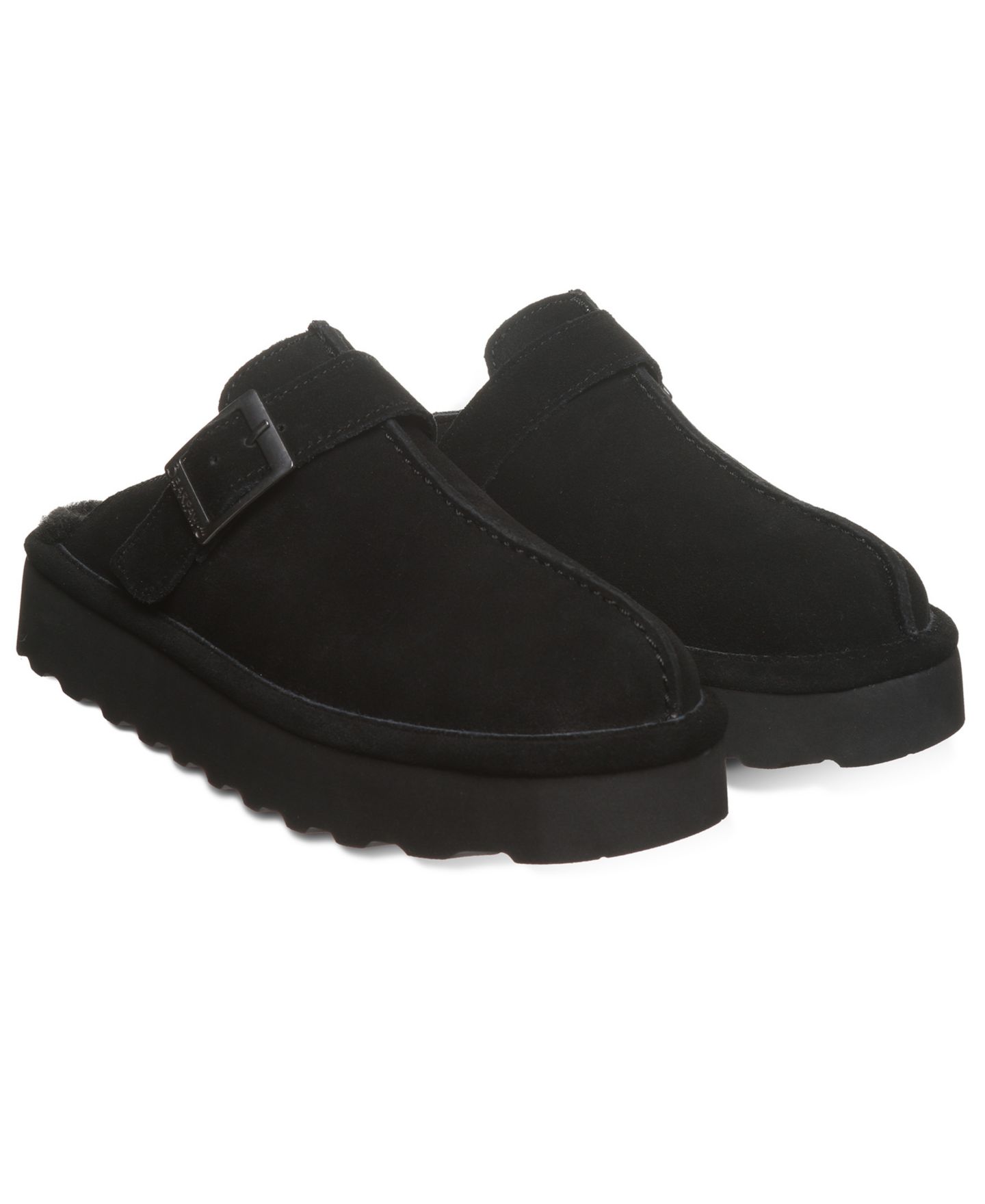 Женские сабо BEARPAW Moxie Platform Suede Slip-On, цвет: Чёрный — фото 8