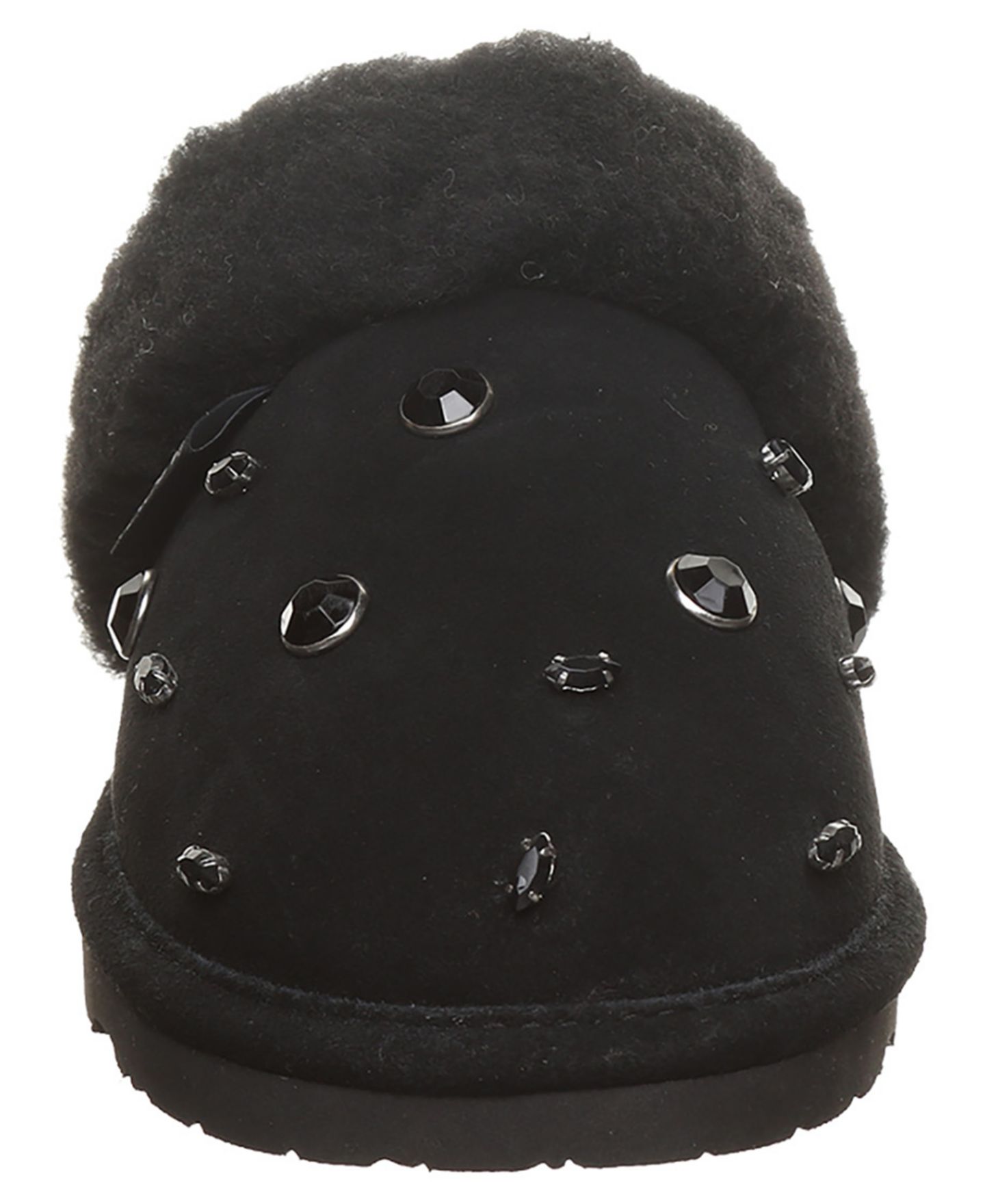 Женские тапочки BEARPAW Loki Nova Embellished Suede Scuff Slippers, цвет: Чёрный — фото 8