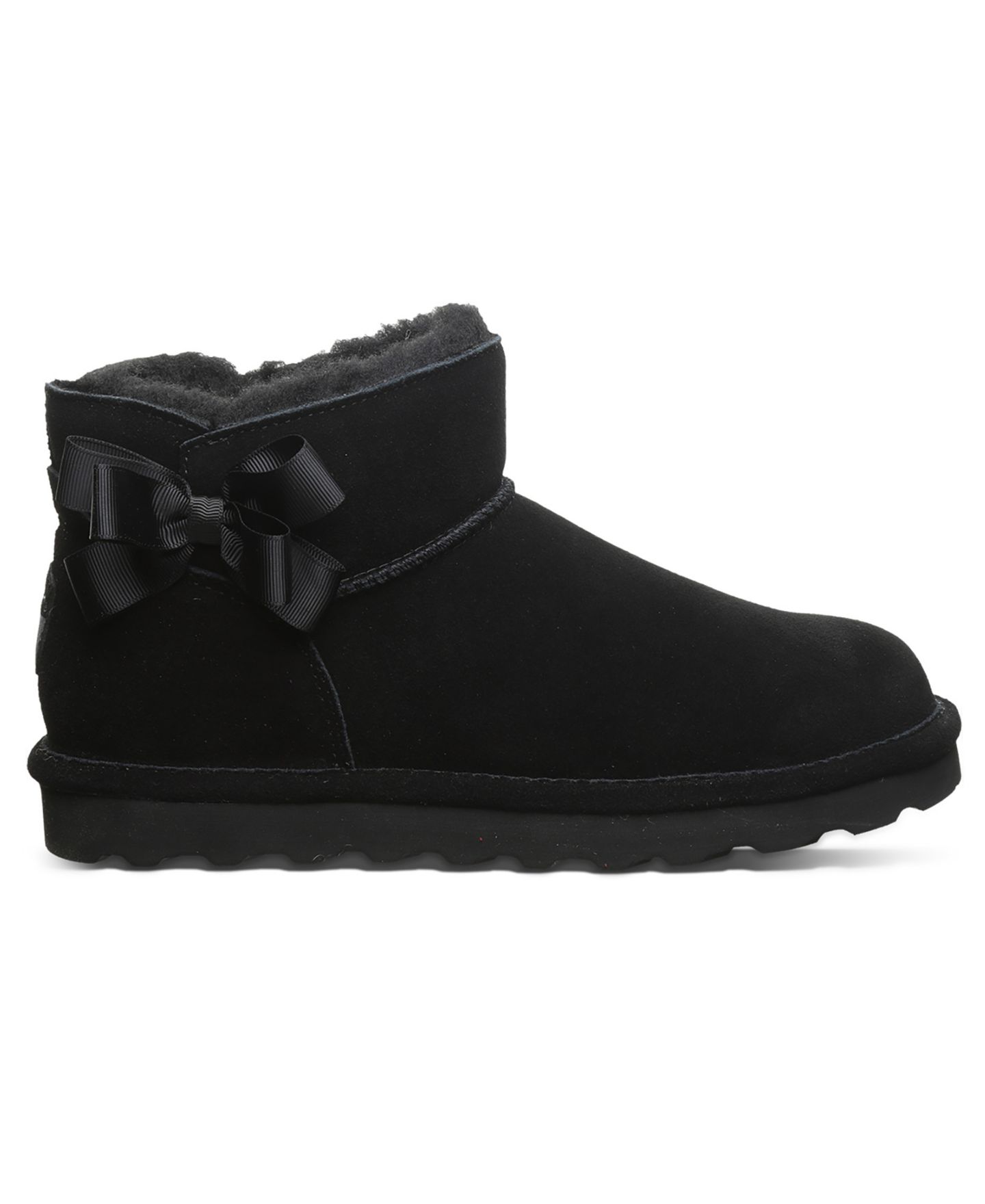 Женские ботинки BEARPAW Saige Ribbon Bow Detail Ankle Booties, цвет: Чёрный — фото 2