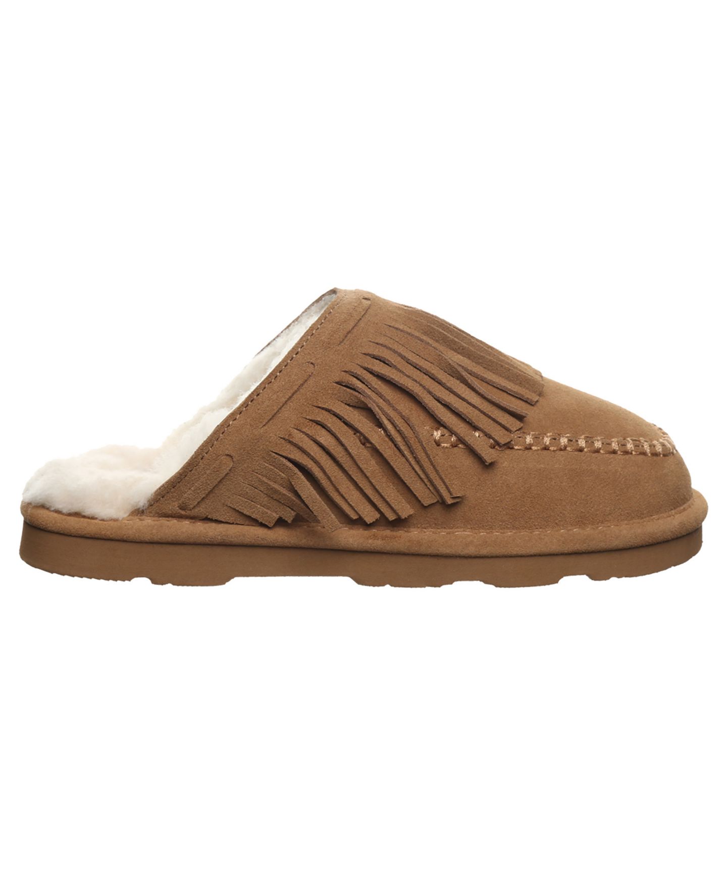Женские тапочки BEARPAW Briony Fringe Detail Scuff Slippers, цвет: Hickory — фото 2
