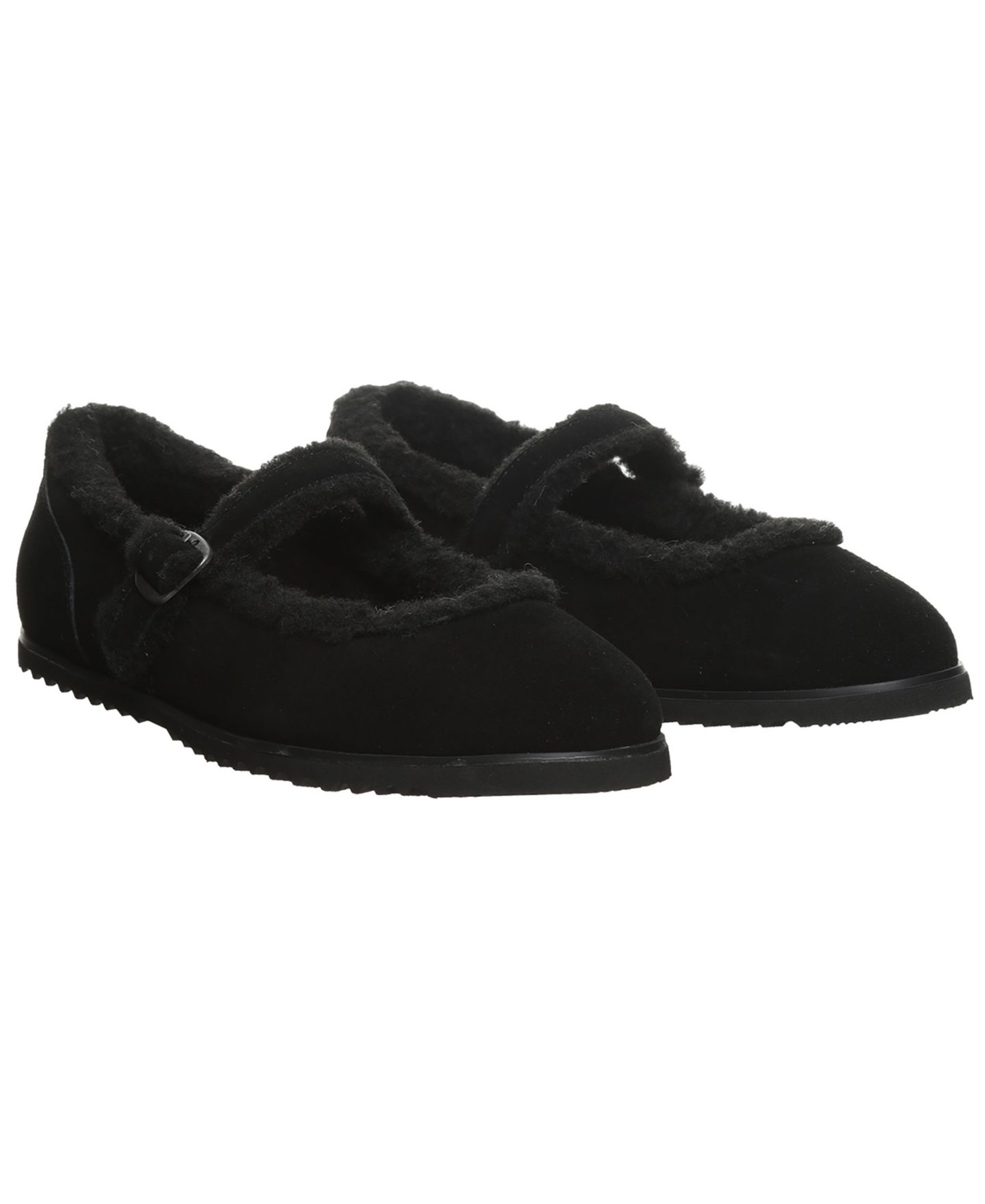 Женские балетки BEARPAW Lou Lou Suede Mary Jane Flats, цвет: Чёрный — фото 7