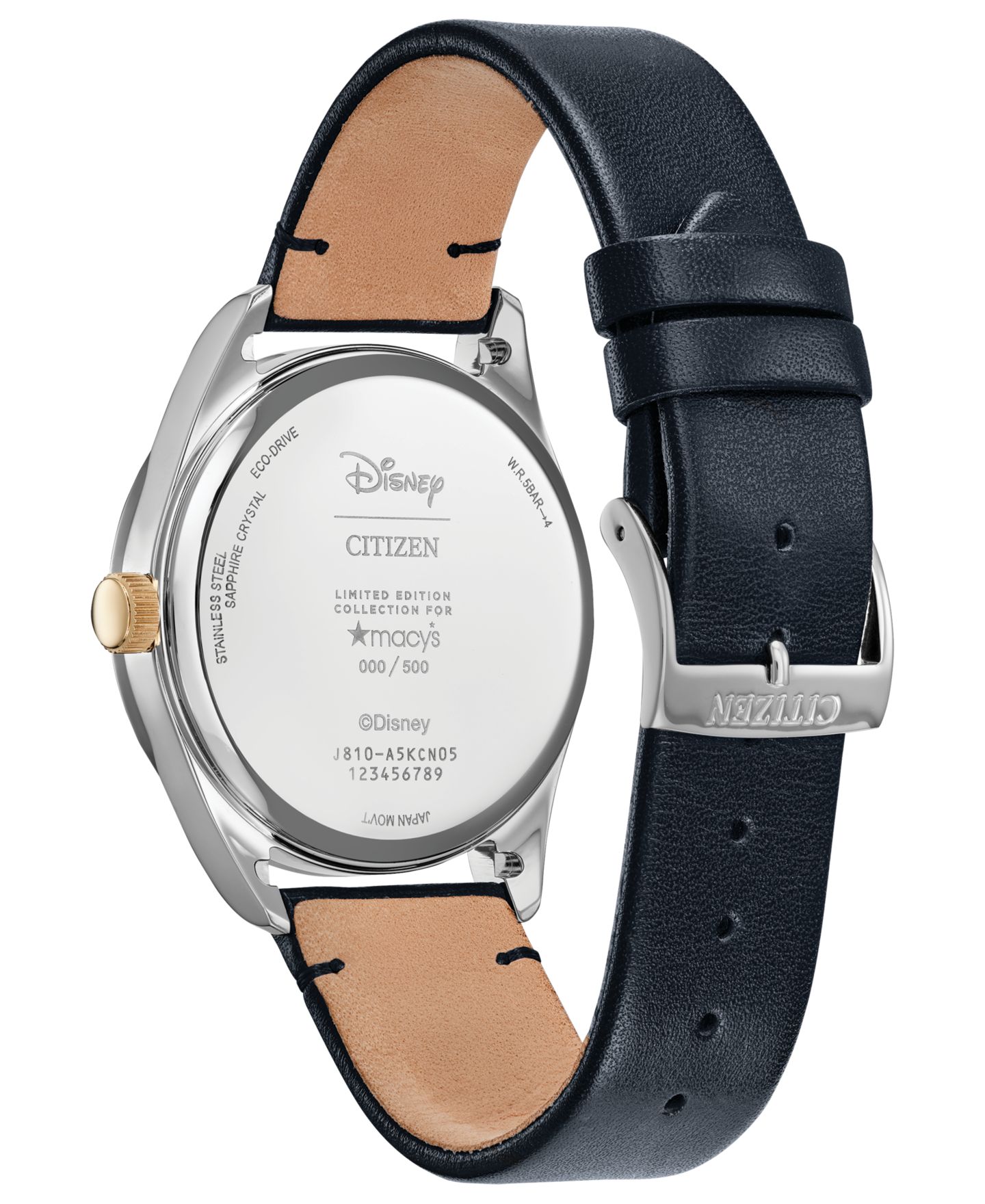 Часы Citizen Disney Macy's Unisex Sorcerer's Apprentice Mickey Blue Leather Strap Watch 40mm, Created for Macy's — фото 2
