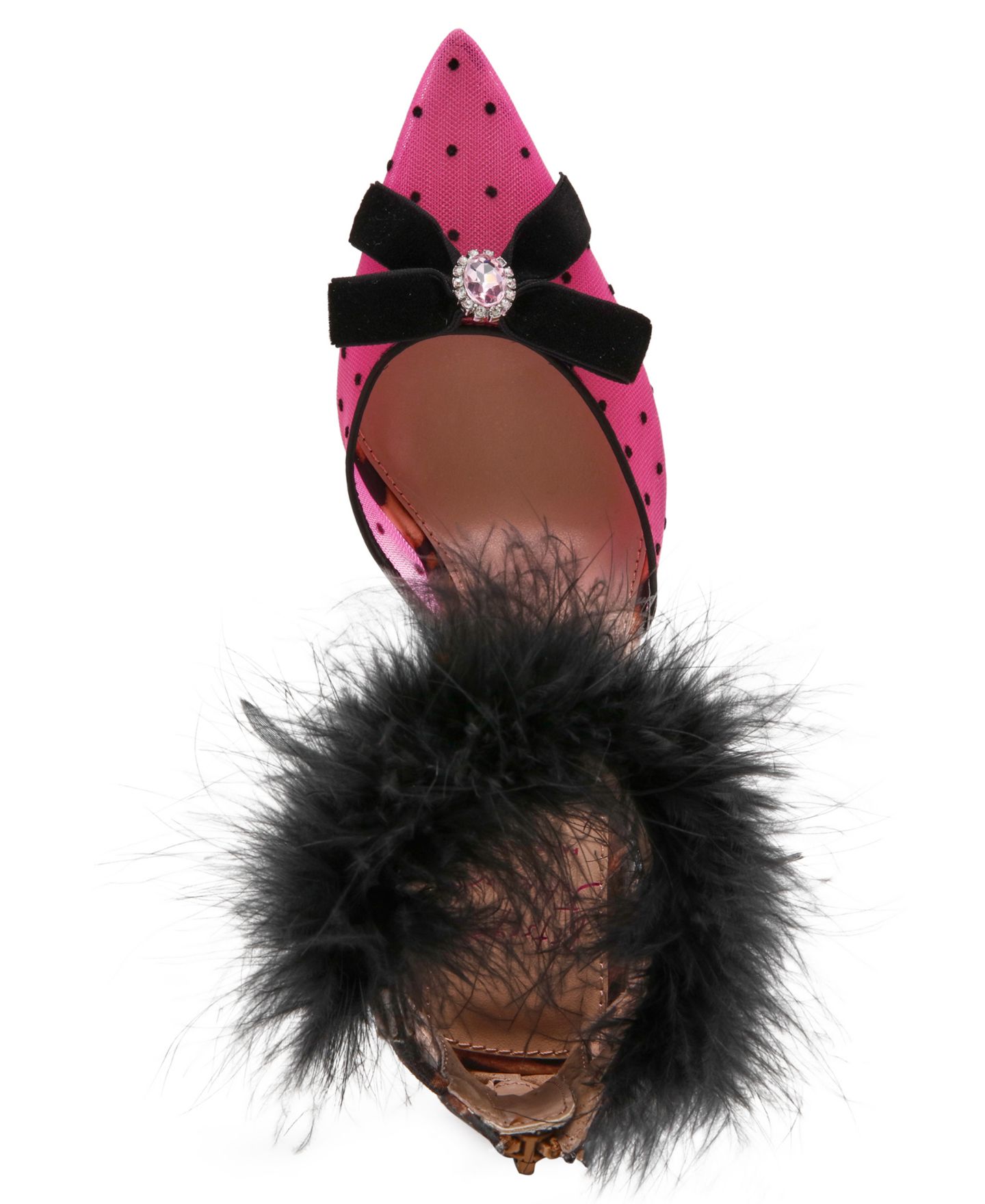 Женские туфли Betsey Johnson x Paris Hilton Cherie Feathered Slip-On Pumps, цвет: Розовый разноцветный — фото 4