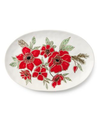 Festive Blooms Oval Platter