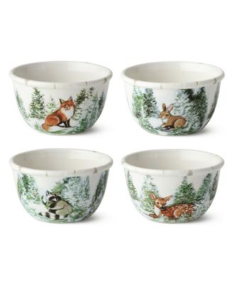 Winter Cabin Ice Cream Bowls, Set of 4