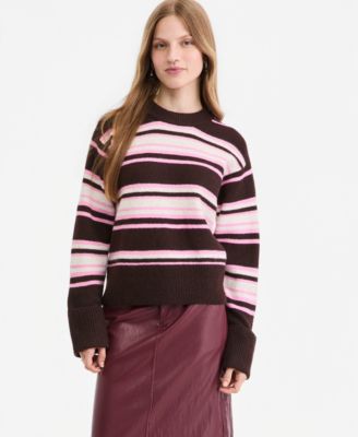 Women's Crewneck Cuff Sleeve Pullover Sweater