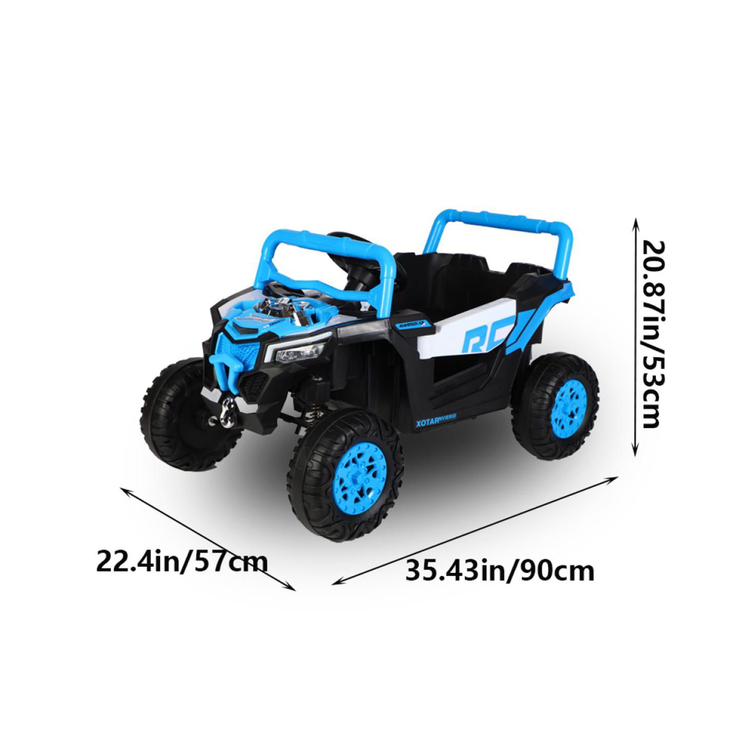 Детская игрушка YOBTOP Kids Electric Ride-On Car with 12V Battery, Remote Control & Swing Function, Seats Two, Ages 3+, цвет: Синий — фото 3
