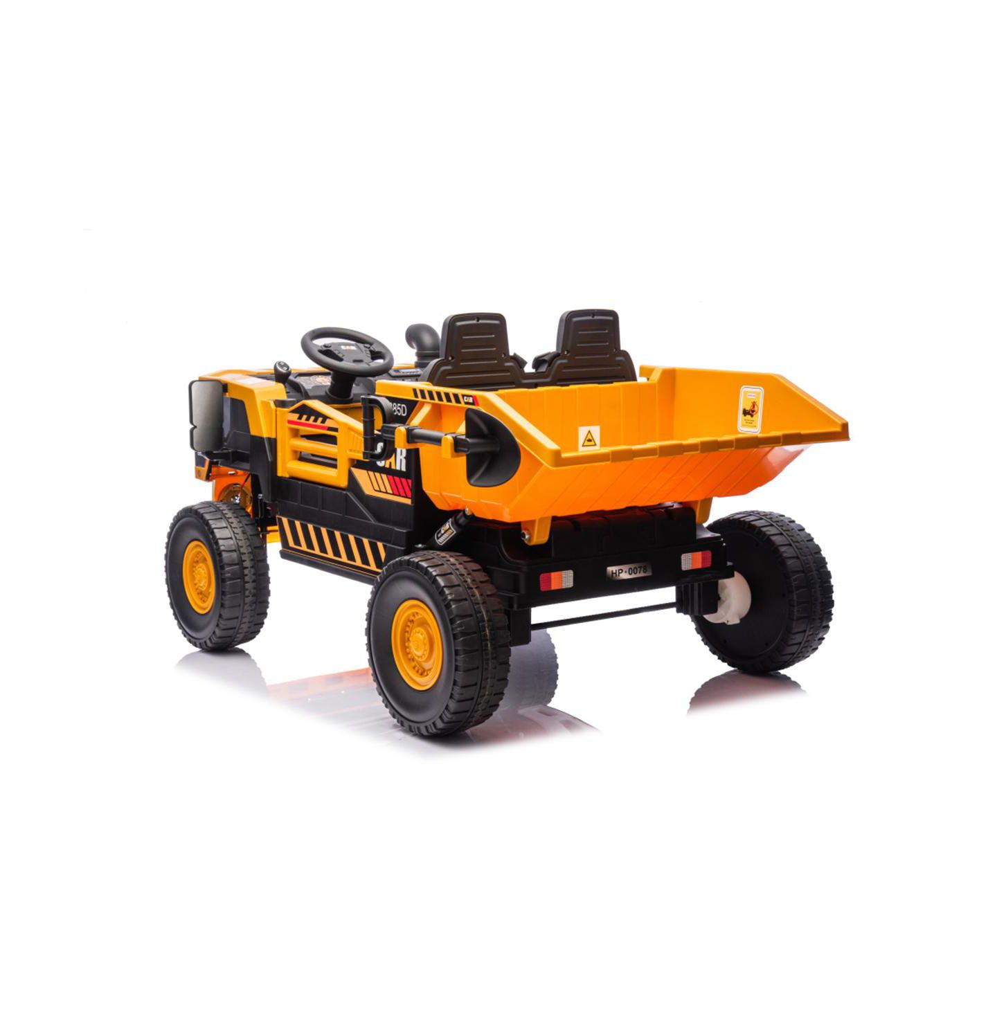 Детская игрушка YOBTOP Large Remote-Control Two-Seater Ride-On Dump Truck with LED Lights & Auto-Lift Compartment, 110 lbs Capacity, Ages 3+, цвет: Оранжевый — фото 5