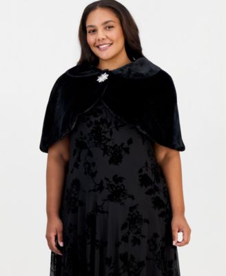 Women's Plus Size Peter Pan Collar Polyester Faux Fur Cropped Bolero