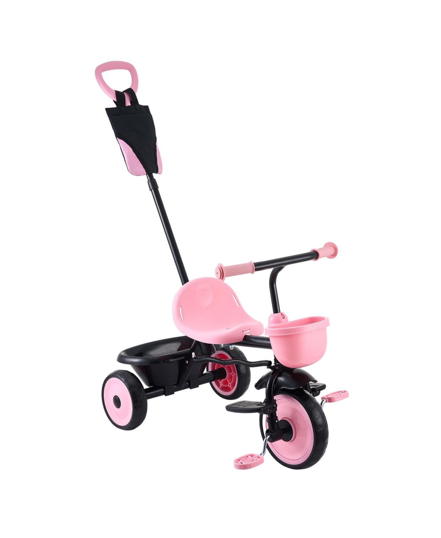 Детская игрушка HONGGE 2-Mode Toddler Tricycle and Stroller Combo with Parent Push Handle and Adjustable Seat, Up to 55 lbs, Ages 18 Months to 5 Years, цвет: Розовый — фото 3