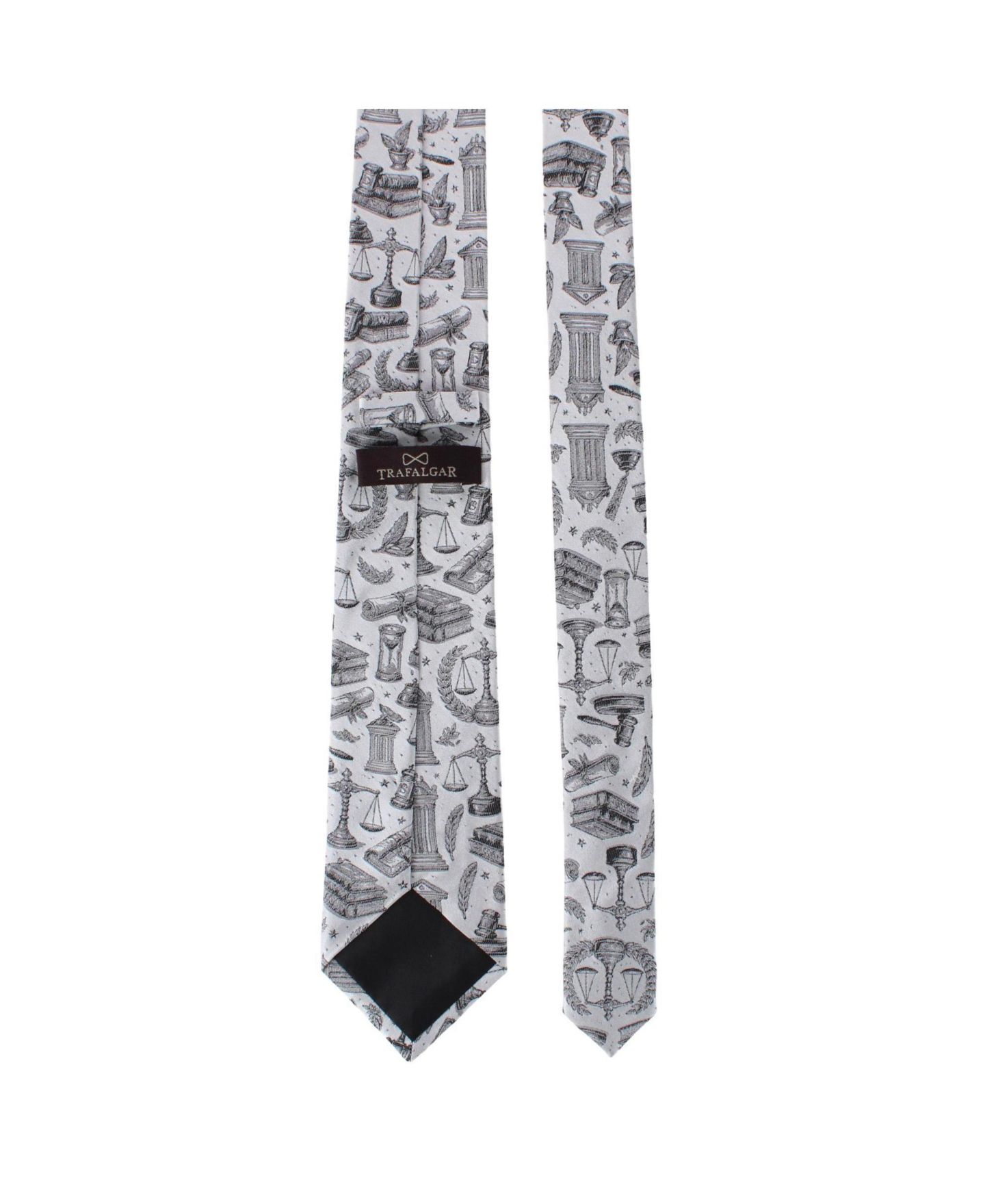 Мужской галстук TRAFALGAR Esquire Law Silk Novelty Necktie, цвет: Серебряный — фото 2