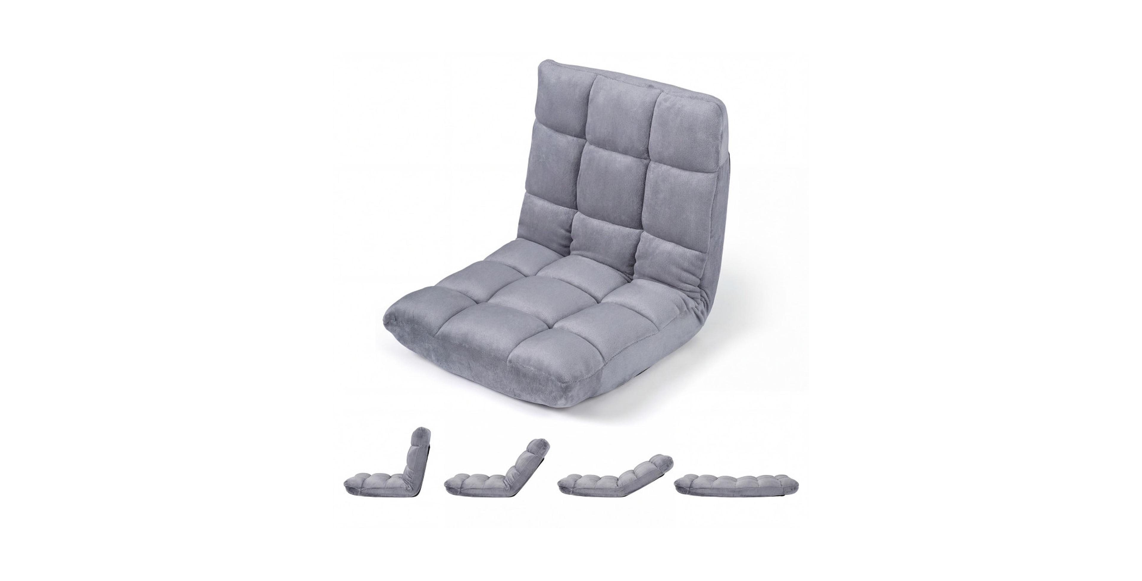 Sugift Foldable 14-Position Floor Chair with High-Density Sponge and Flannel Cover