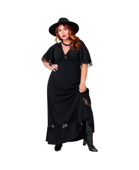 Женское платье Smak Parlour Plus Size Cut Out Knit Maxi, цвет: Чёрный однотонный