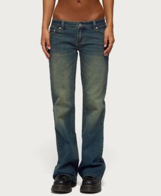 Women's Moonie Low-Rise Bootcut Stretchy Denim Jeans