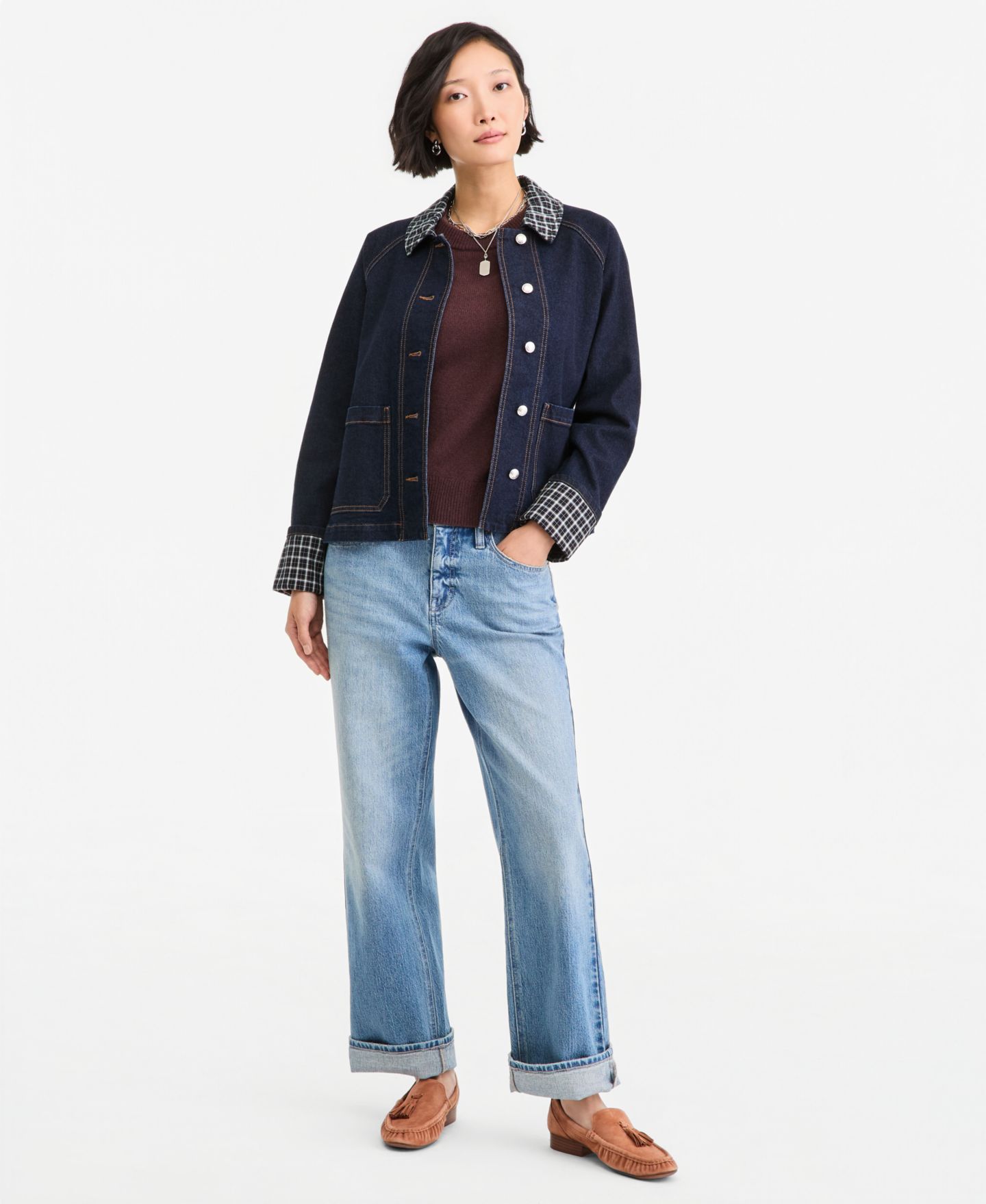 Женская куртка On 34th Denim Plaid Cuff, цвет: Варёный — фото 4