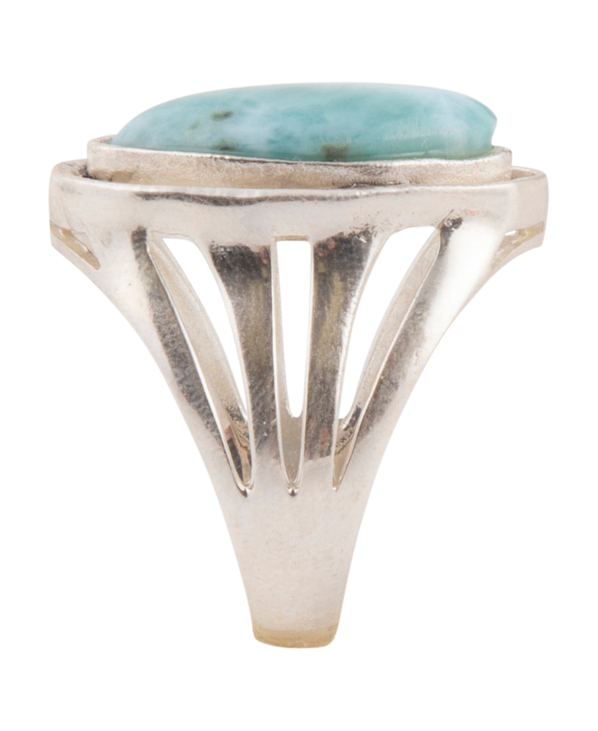 Barse Abstract Blue Larimar and Silver Statement Ring