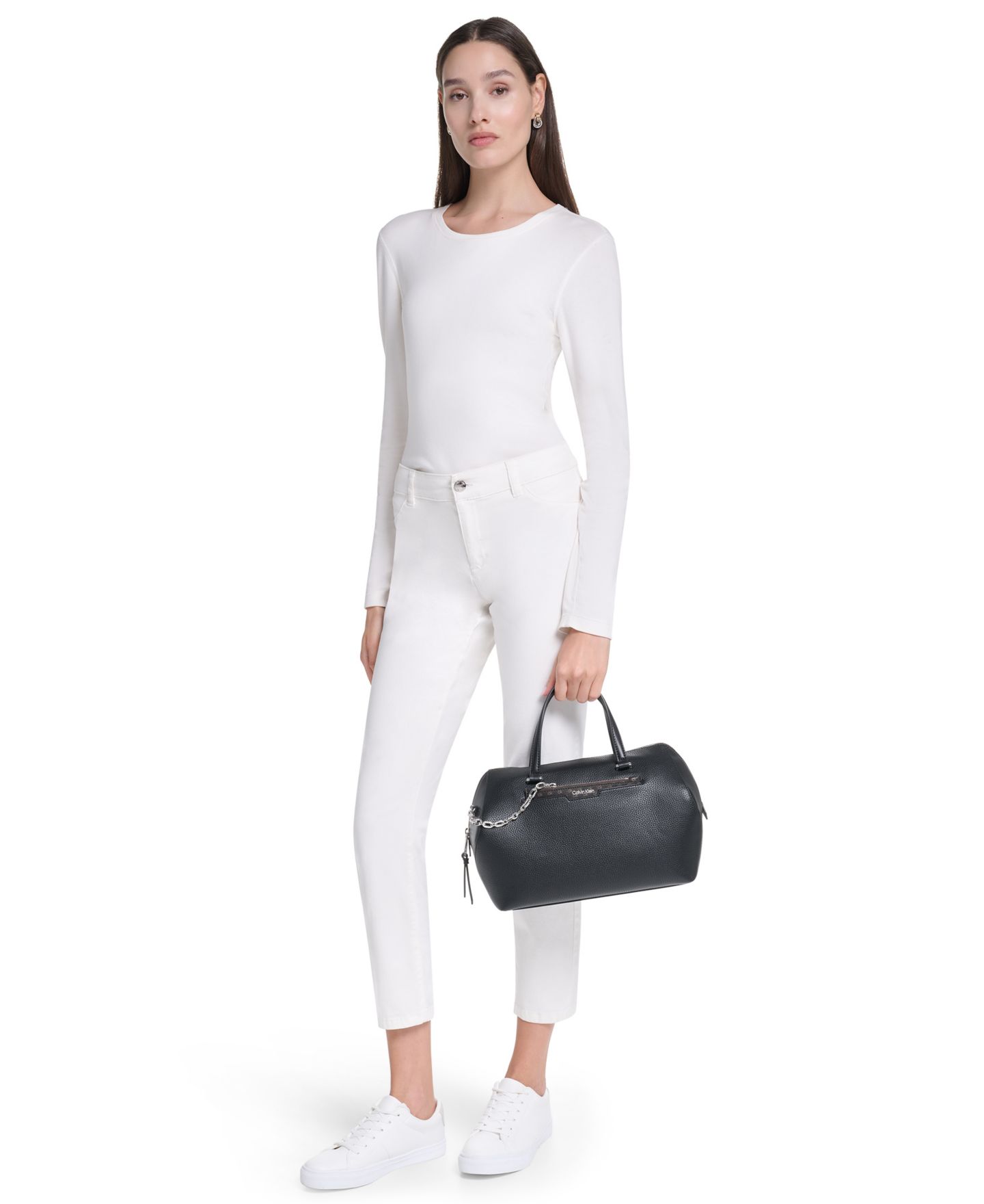 Средняя сумка-саквояж Calvin Klein Ever на молнии, цвет: Чёрный / Серебряный — фото 8