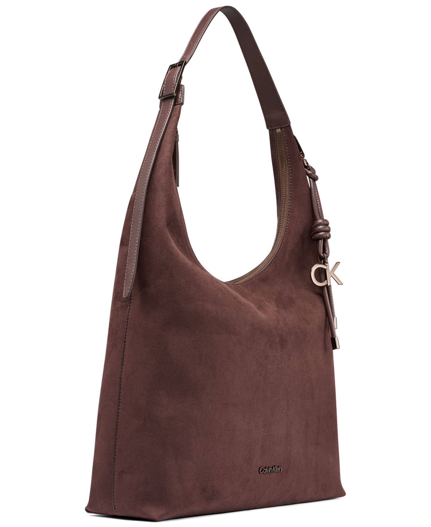 Женская сумка Calvin Klein Erina Faux Suede Large Hobo, цвет: Шоколадный — фото 3