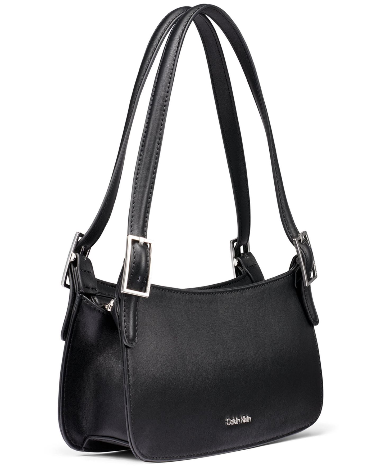 Женская сумка Calvin Klein Harlan Medium Detachable Strap Shoulder Handbag, цвет: Чёрный / Серебряный — фото 3
