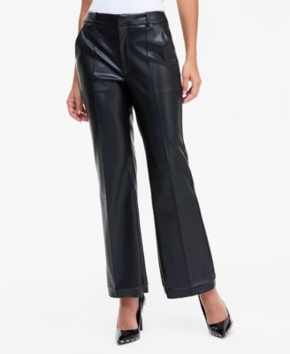 Women's Faux Leather High-Rise Bootcut Pants
