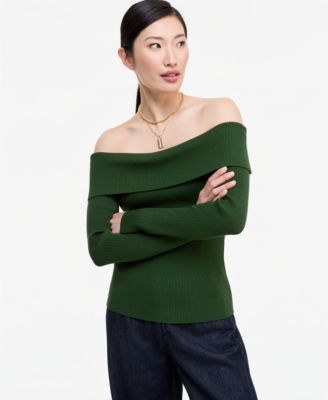 Women's Off-the-Shoulder Ribbed Sweater