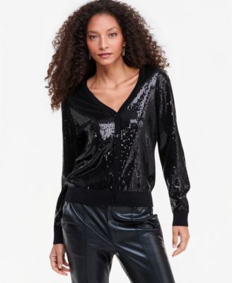 Women's Sequin V-Neck Cardigan