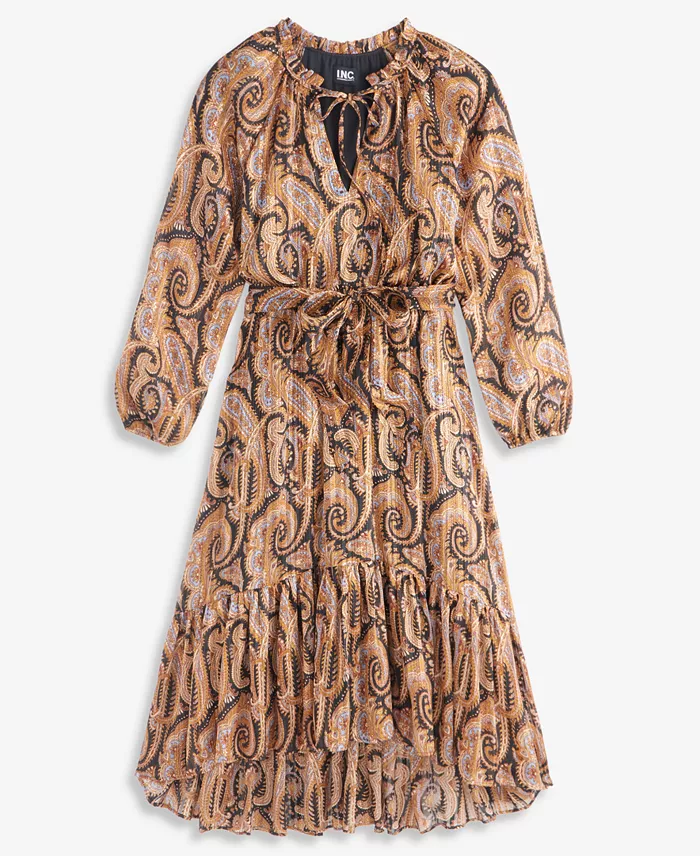 Women's Long-Sleeve Printed High-Low Dress - thumbnail 5