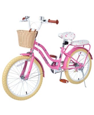 20 Inch Girls Bike, Single Speed Bicycle, with Rear Rack Bell, No Training Wheels Included, for 7-10 Years Old Kids