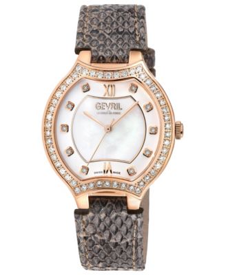 Women's Lugano Swiss Quartz Diamond Hand made Italian leather Strap Watch