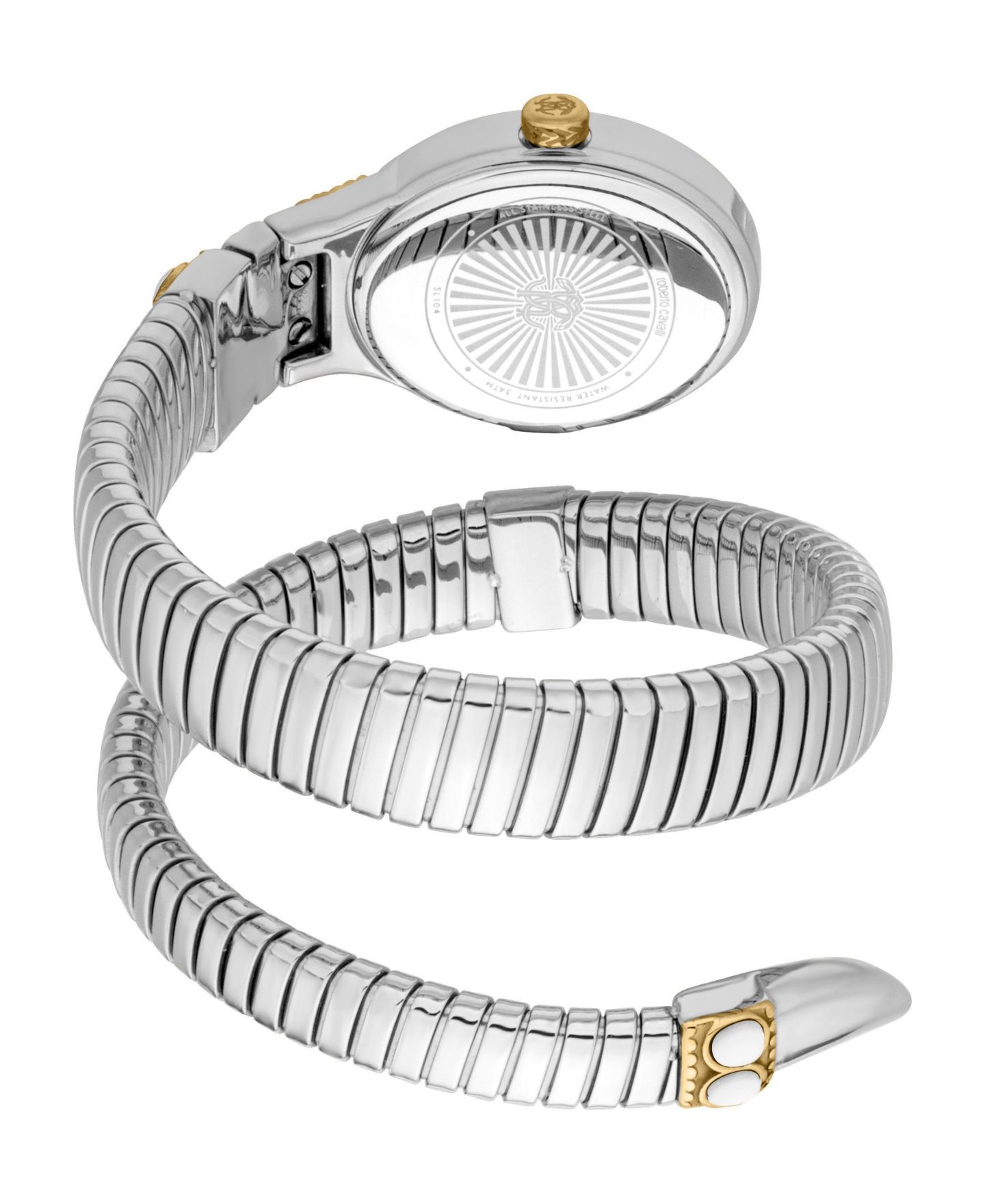 Женские часы Roberto Cavalli Serpente Ornato Quartz Two Tone Stainless Steel Bracelet Watch, цвет: Серебряный — фото 2