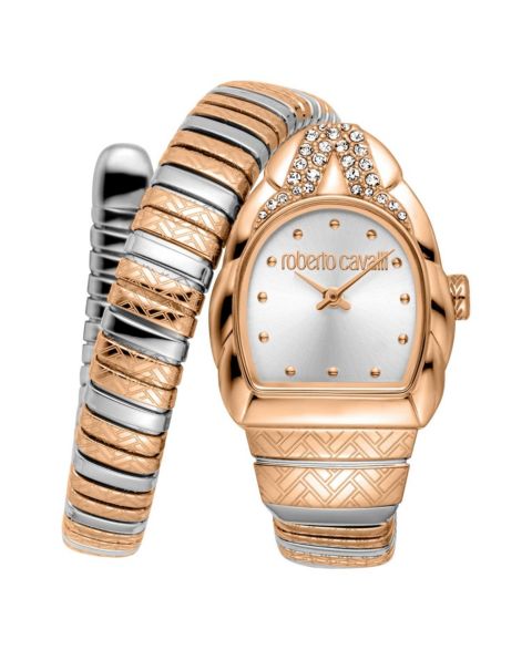 Женские часы Roberto Cavalli Aurora Quartz Stainless Steel Bracelet Watch, цвет: Розовый