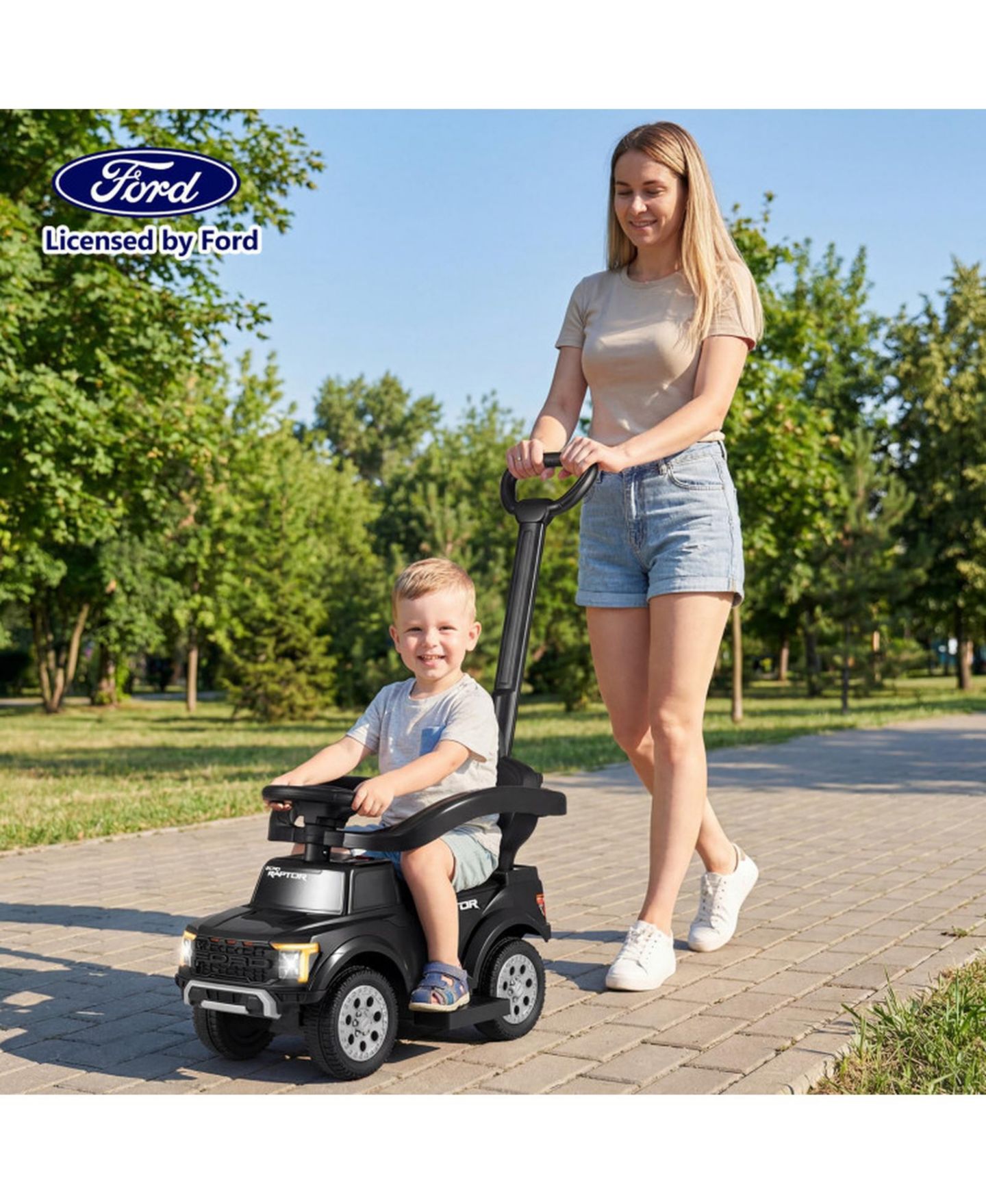 Детская игрушка SUGIFT 3-In-1 Push Ride-On Car, 33.5" x 14" x 37", Ages 18-36 Months, цвет: Чёрный — фото 9