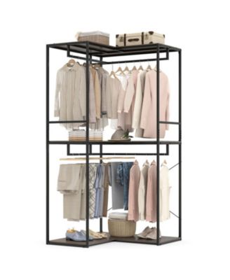 Heavy Duty 3-Tier Clothes Rack with Two Hanging Rails