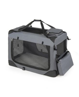 Collapsible Soft-Sided Travel Dog Crate with Mesh Windows