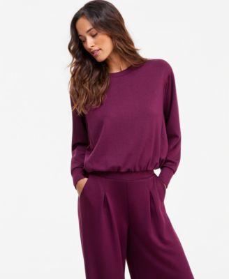 Women's Off Duty Long-Sleeve Bubble-Hem Sweatshirt