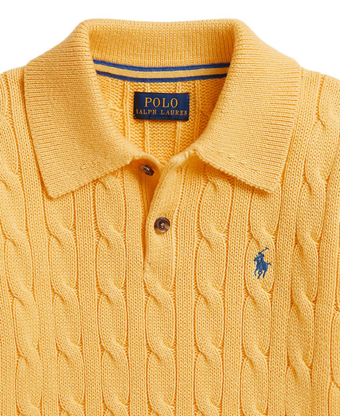 Свитер Polo Ralph Lauren Cable-Knit Cotton Polo Sweater для мальчиков, цвет: Пляжный жёлтый — фото 3