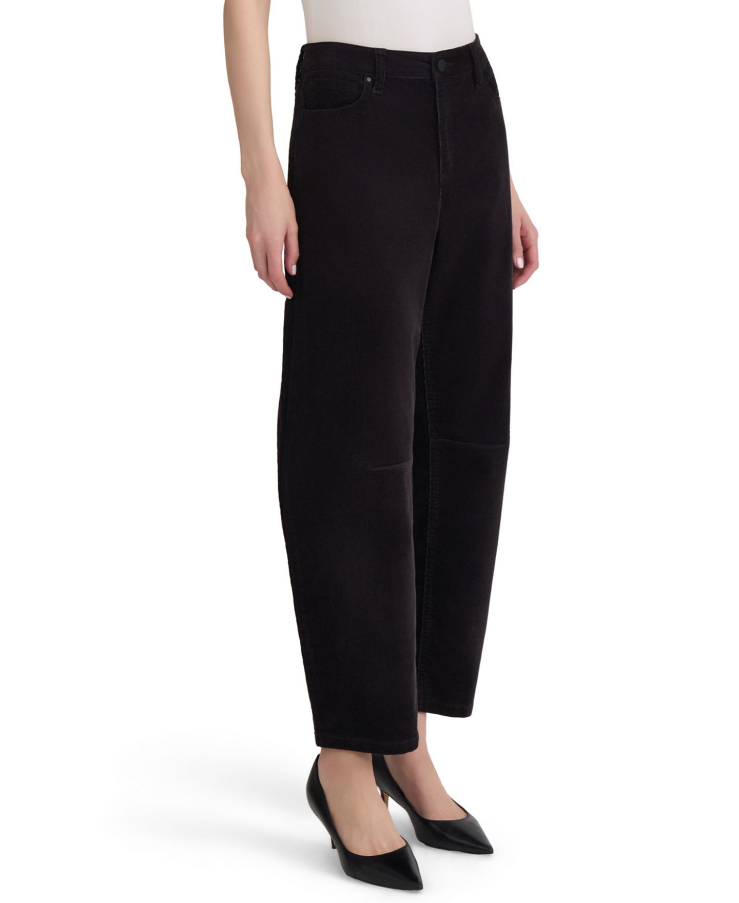 Женские джинсы Jones New York Petite Lexington Barrel Leg Mid-Rise, цвет: Чёрный — фото 2