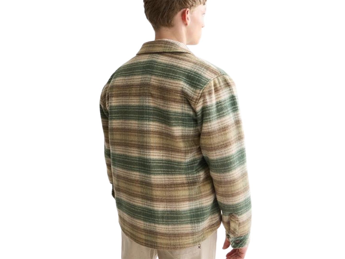 Мужские куртки SCOTCH & SODA Wool-Blend Checker Shacket, цвет: Тёмно-зелёный клетчатый — фото 5