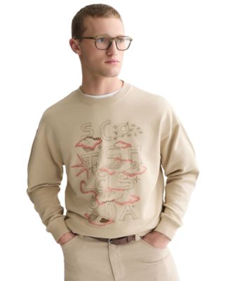 Men's Front Embroidered Artwork Relaxed-Fit Sweatshirt