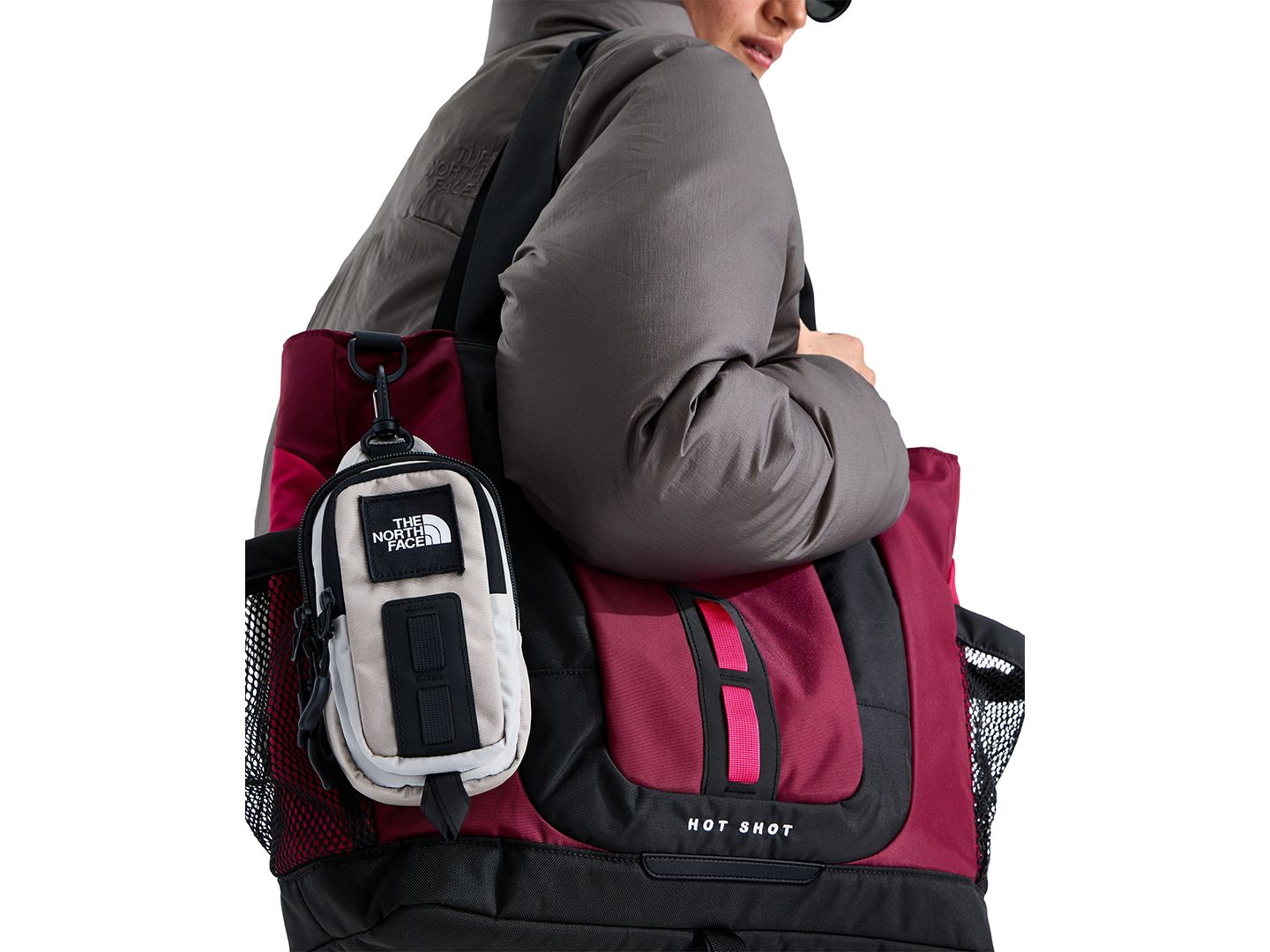 Мужская сумка The North Face Hot Shot Crossbody, цвет: Серо-бежевый / Облачный — фото 4