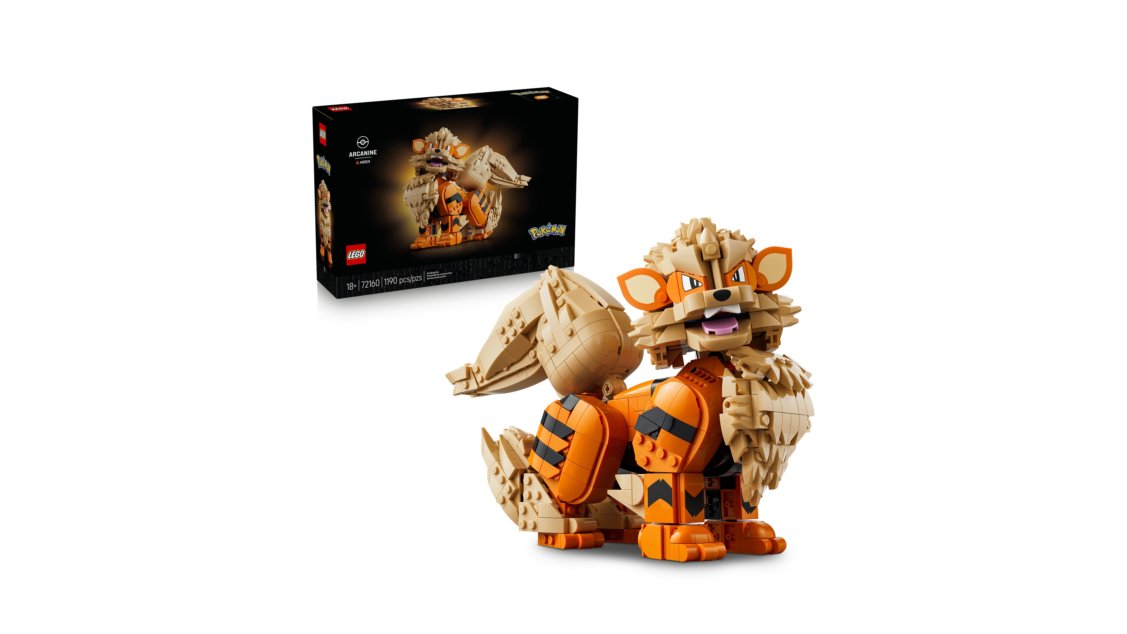 Lego Pokemon Arcanine Building Set 72160, 1190 Pieces