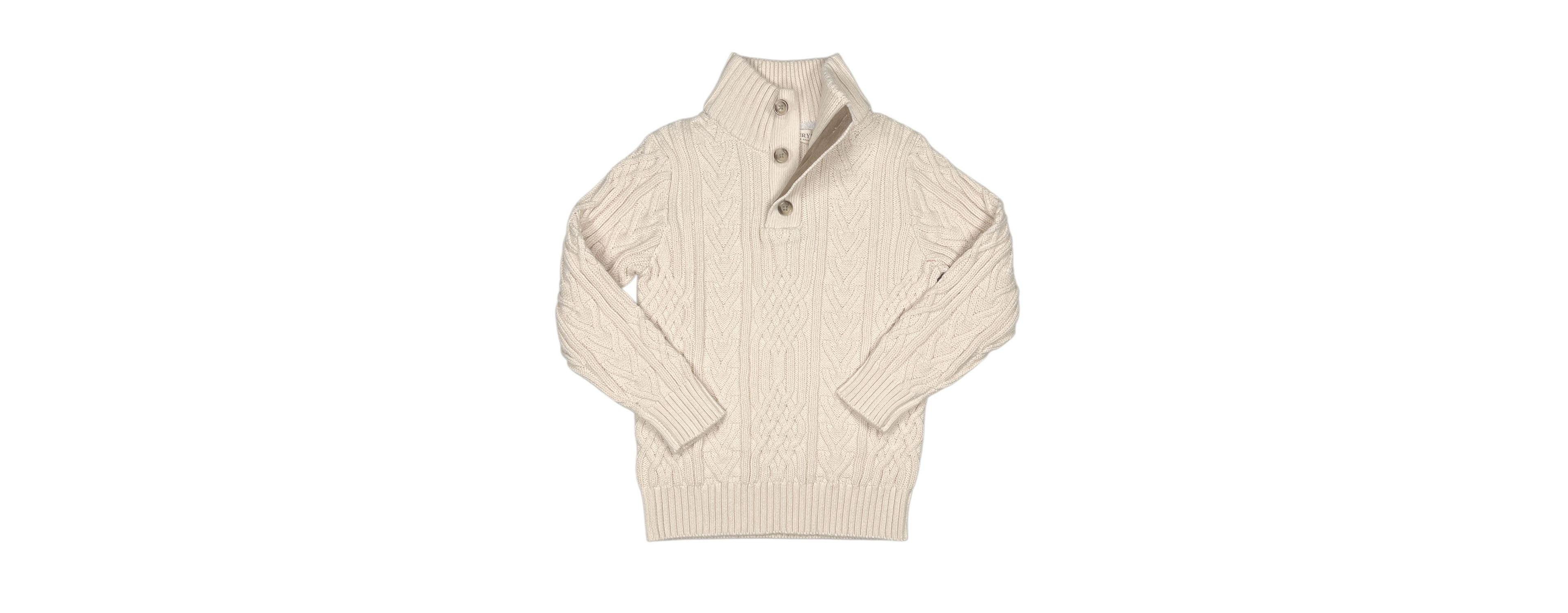 Hope & Henry Toddler Boys 2T- 4T Organic Mock Neck Cable Sweater