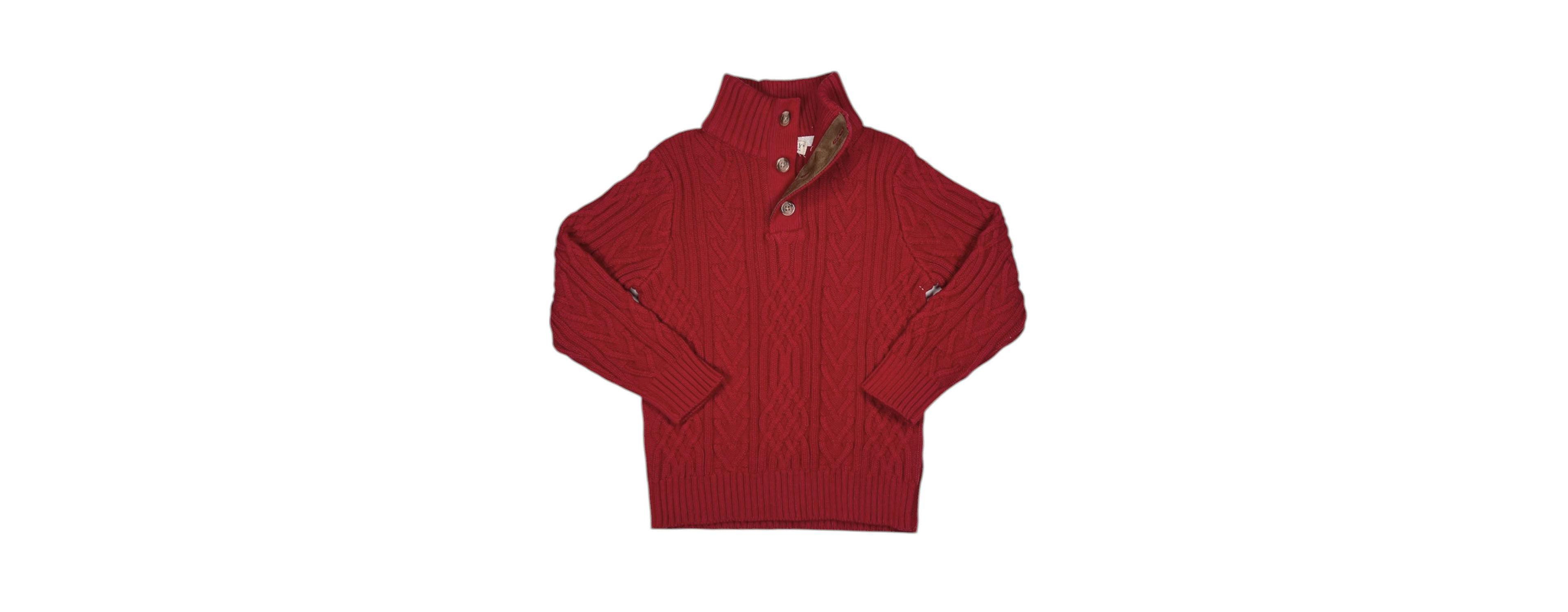 Hope & Henry Toddler Boys 2T- 4T Organic Mock Neck Cable Sweater