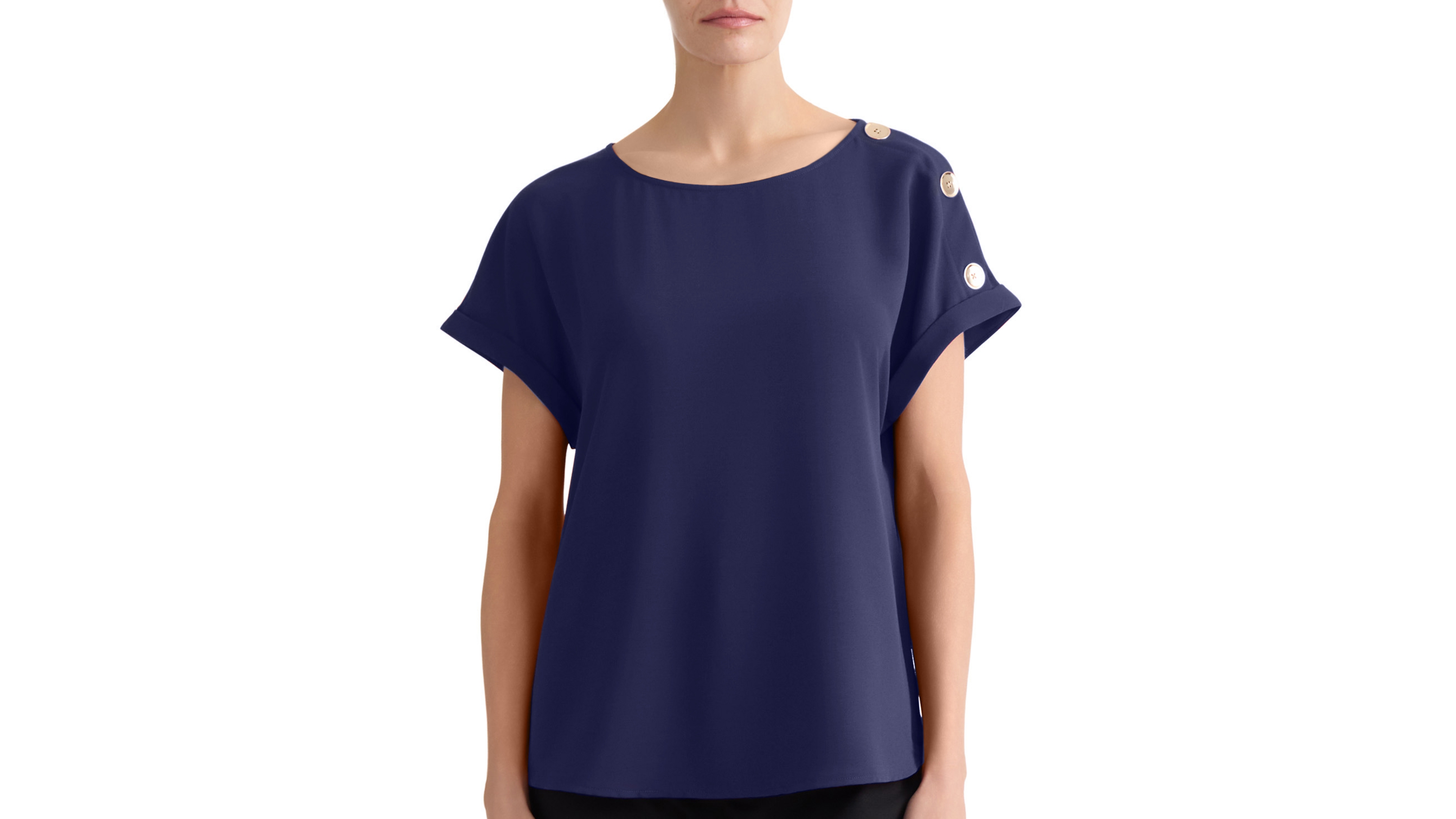 Jones New York Plus Short-Sleeve Round Neck Top